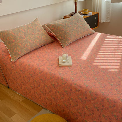 Couvre-lit en gaze de coton double épaisseur à motif floral vintage