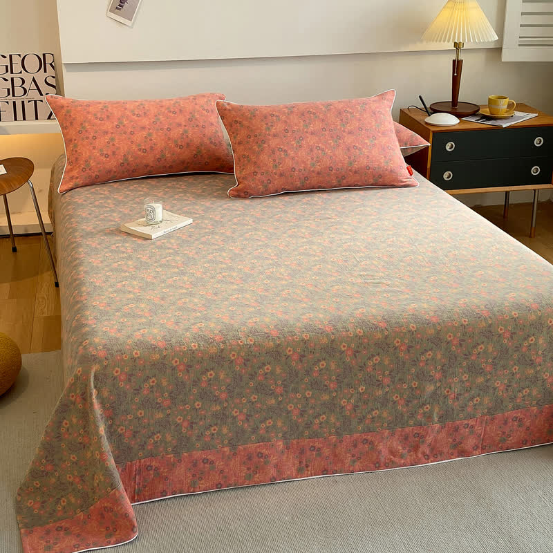 Couvre-lit en gaze de coton double épaisseur à motif floral vintage