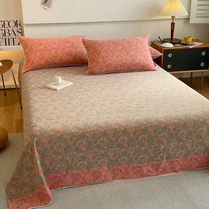 Couvre-lit en gaze de coton double épaisseur à motif floral vintage