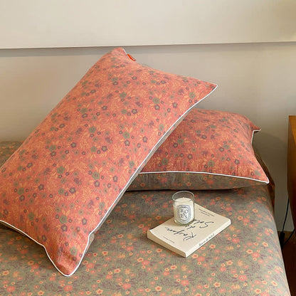 Couvre-lit en gaze de coton double épaisseur à motif floral vintage