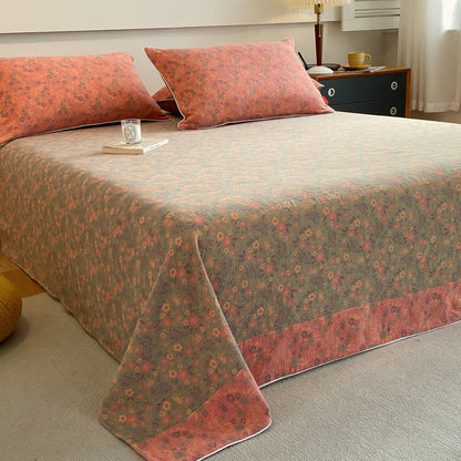 Couvre-lit en gaze de coton double épaisseur à motif floral vintage