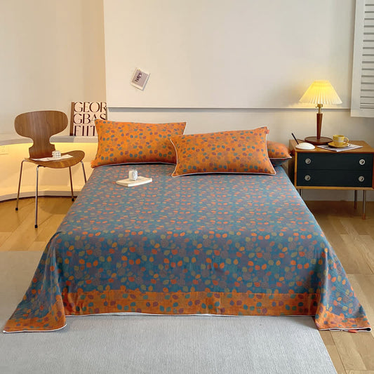 Couvre-lit élégant et doux en gaze de coton avec des feuilles