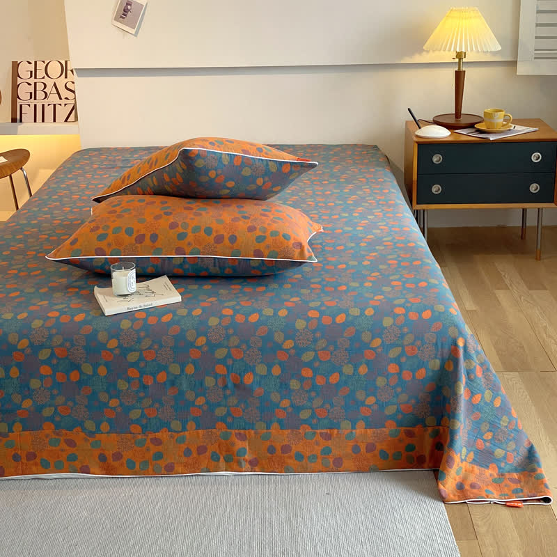 Couvre-lit élégant et doux en gaze de coton avec des feuilles