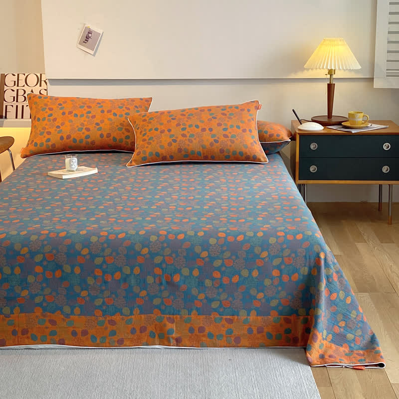 Couvre-lit élégant et doux en gaze de coton avec des feuilles