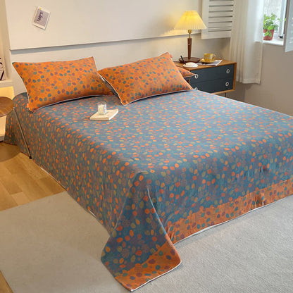 Couvre-lit élégant et doux en gaze de coton avec des feuilles