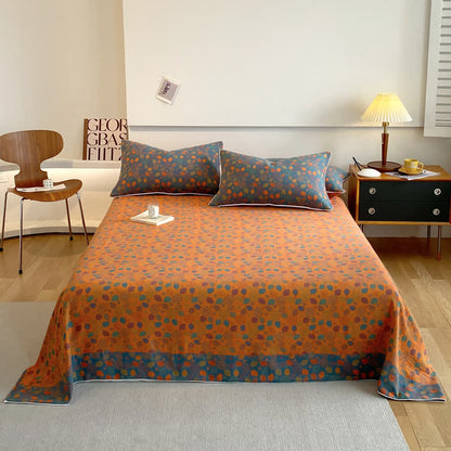 Couvre-lit élégant et doux en gaze de coton avec des feuilles