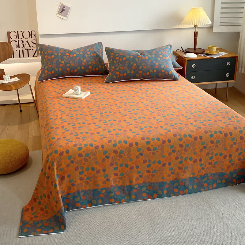 Couvre-lit élégant et doux en gaze de coton avec des feuilles