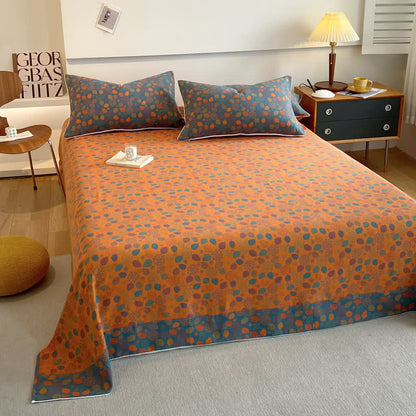 Couvre-lit élégant et doux en gaze de coton avec des feuilles