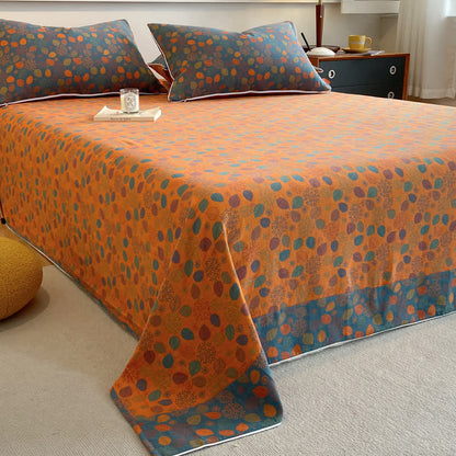 Couvre-lit élégant et doux en gaze de coton avec des feuilles