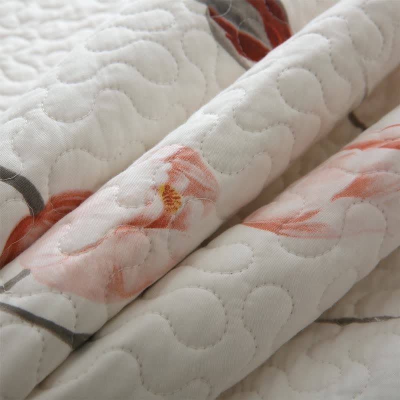 Linge de lit élégant et matelassé en pur coton rose
