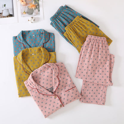 Ensemble de vêtements d'intérieur en coton jacquard à carreaux