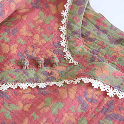 Ensemble pyjama papillon en gaze de coton jacquard