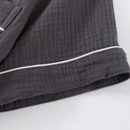 Ensemble pyjama minimaliste en gaze de coton de couleur unie