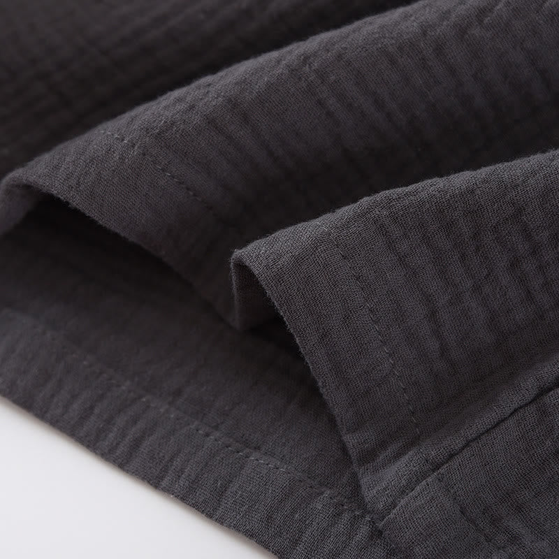 Ensemble pyjama minimaliste en gaze de coton de couleur unie
