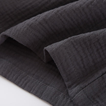 Ensemble pyjama minimaliste en gaze de coton de couleur unie
