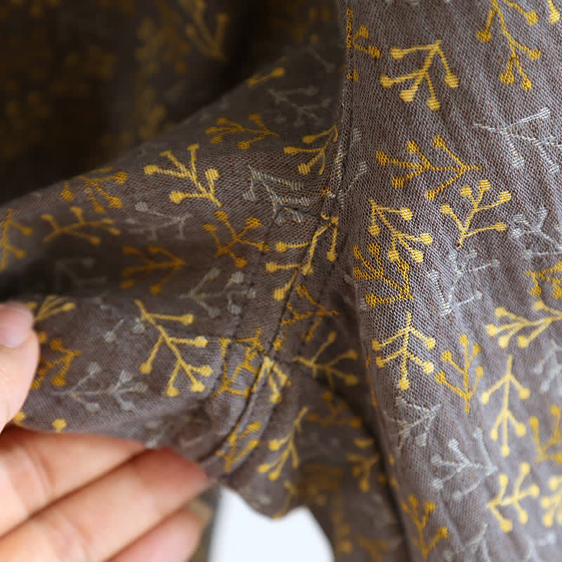Ensemble pyjama d'été en gaze de coton au style jacquard rétro