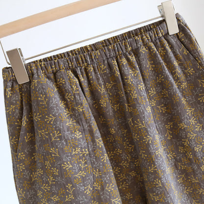Ensemble pyjama d'été en gaze de coton au style jacquard rétro