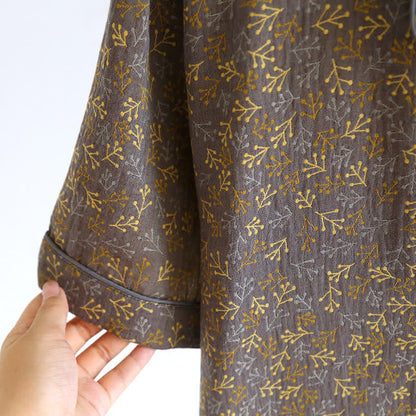 Ensemble pyjama d'été en gaze de coton au style jacquard rétro