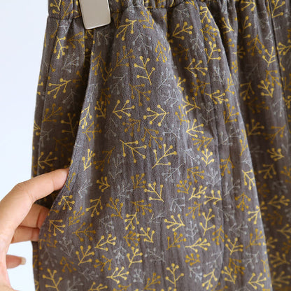 Ensemble pyjama d'été en gaze de coton au style jacquard rétro