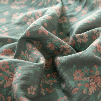 Drap-housse en gaze de coton double épaisseur à motif floral
