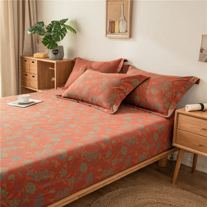 Drap-housse en gaze de coton doux avec motif floral vintage