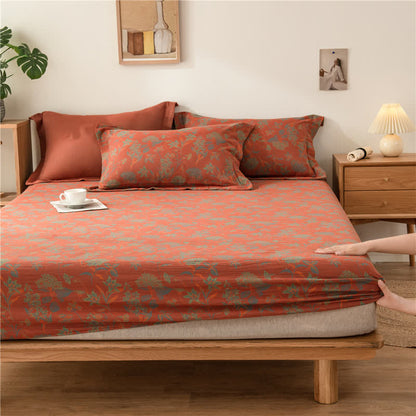 Drap-housse en gaze de coton doux avec motif floral vintage
