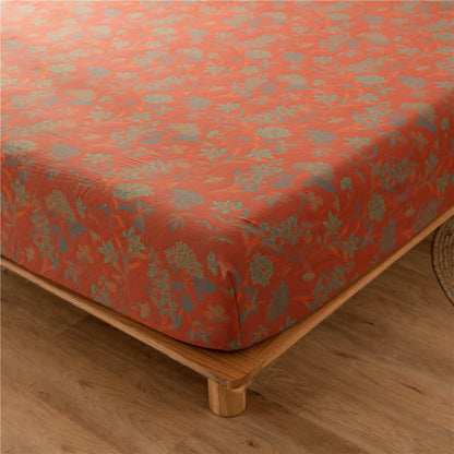 Drap-housse en gaze de coton doux avec motif floral vintage