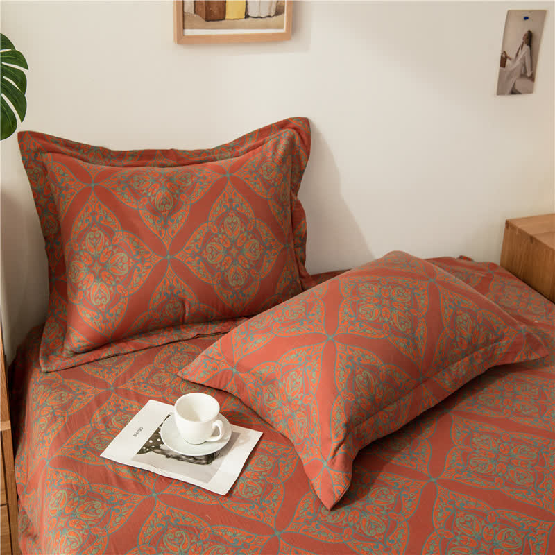 Drap-housse luxueux en jacquard teint en fil