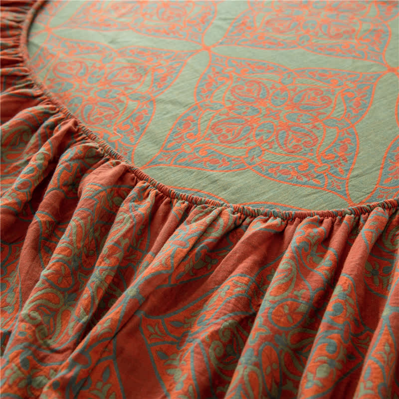 Drap-housse luxueux en jacquard teint en fil