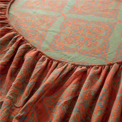 Drap-housse luxueux en jacquard teint en fil