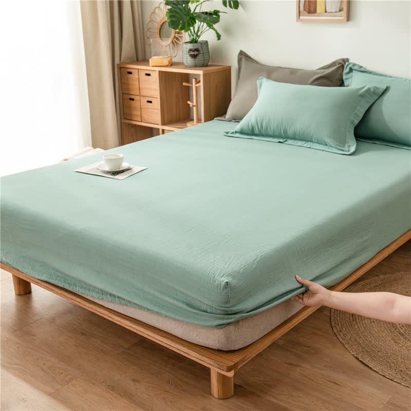 Drap-housse en gaze de coton uni