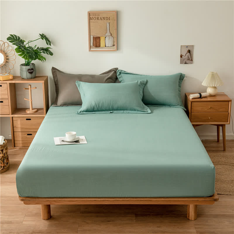 Drap-housse en gaze de coton uni