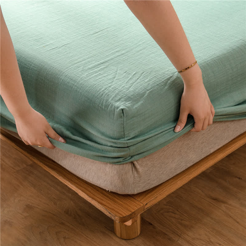Drap-housse en gaze de coton uni