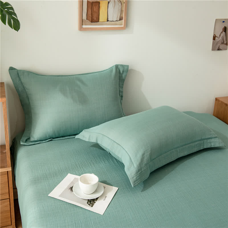 Drap-housse en gaze de coton uni