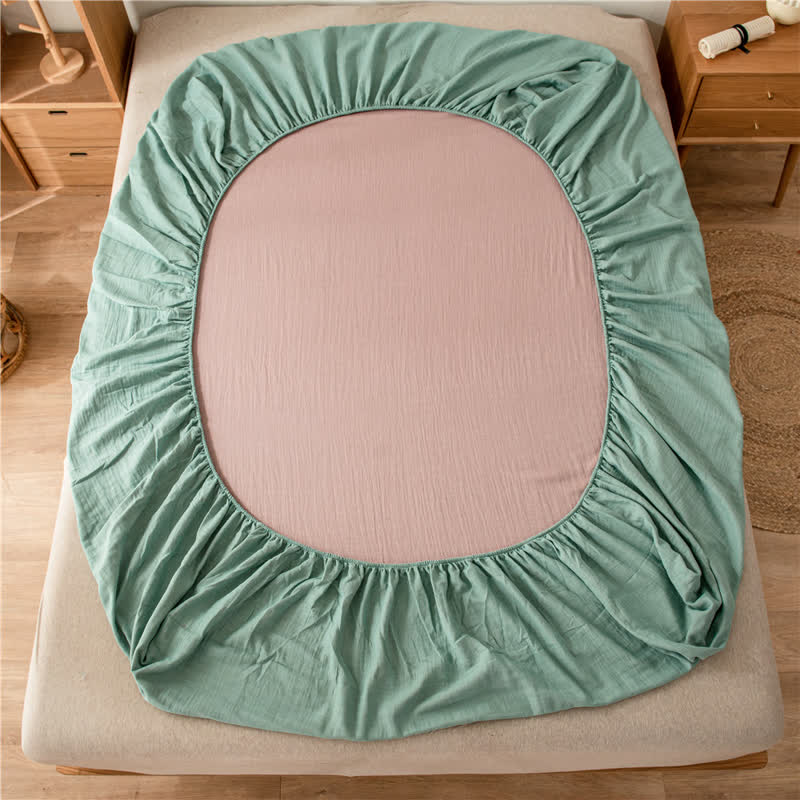 Drap-housse en gaze de coton uni