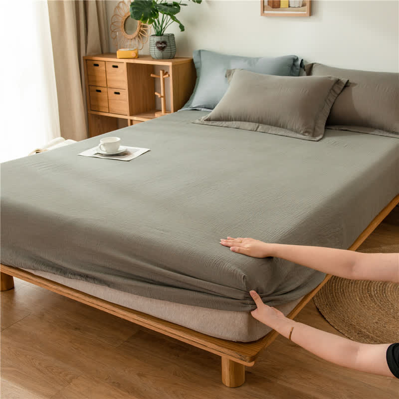 Drap-housse en gaze de coton uni