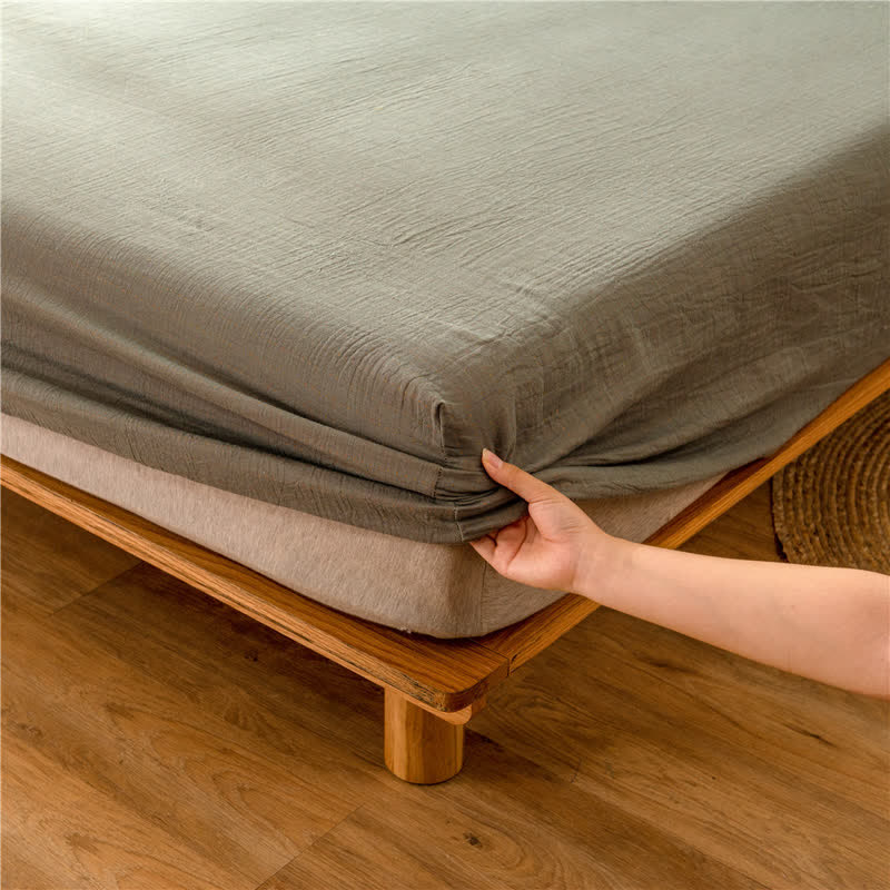 Drap-housse en gaze de coton uni