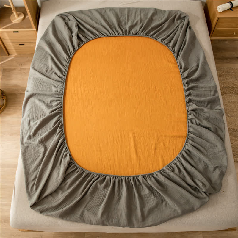 Drap-housse en gaze de coton uni