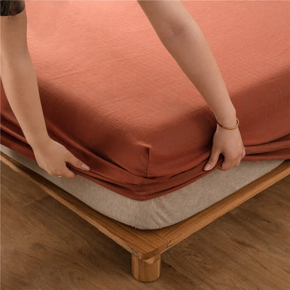 Drap-housse en gaze de coton uni