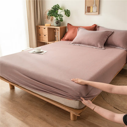 Drap-housse en gaze de coton uni