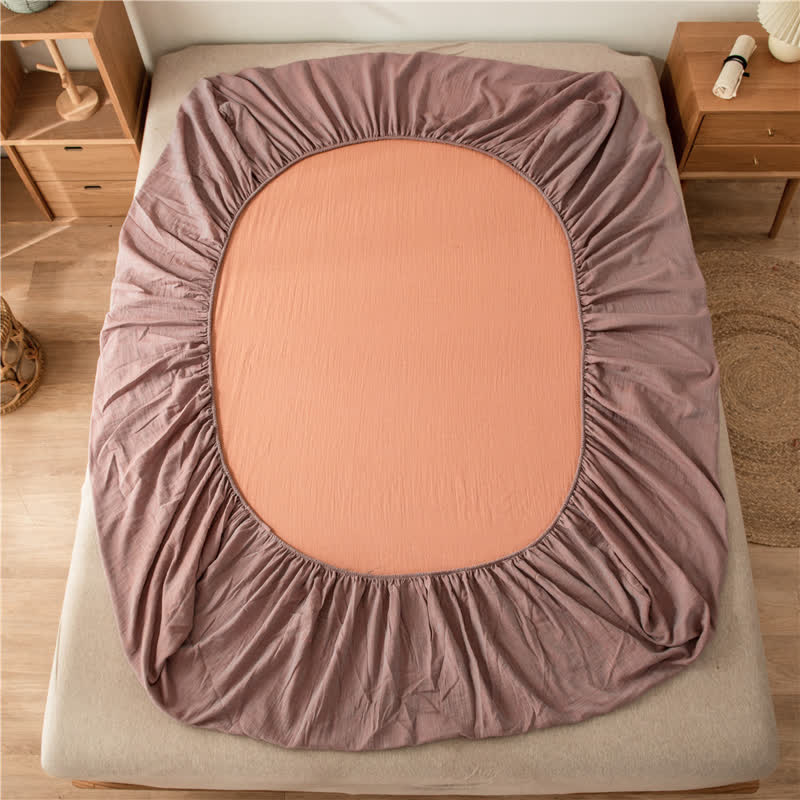 Drap-housse en gaze de coton uni