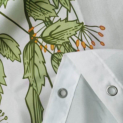 Rideau de douche imperméable avec des plantes de style pastoral