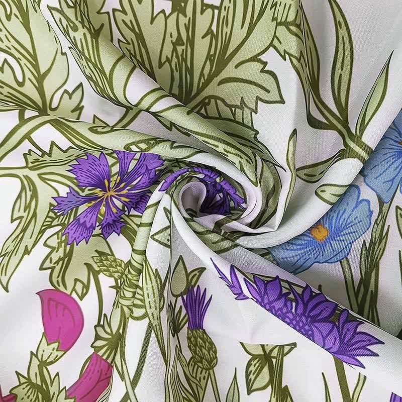 Rideau de douche imperméable avec des plantes de style pastoral