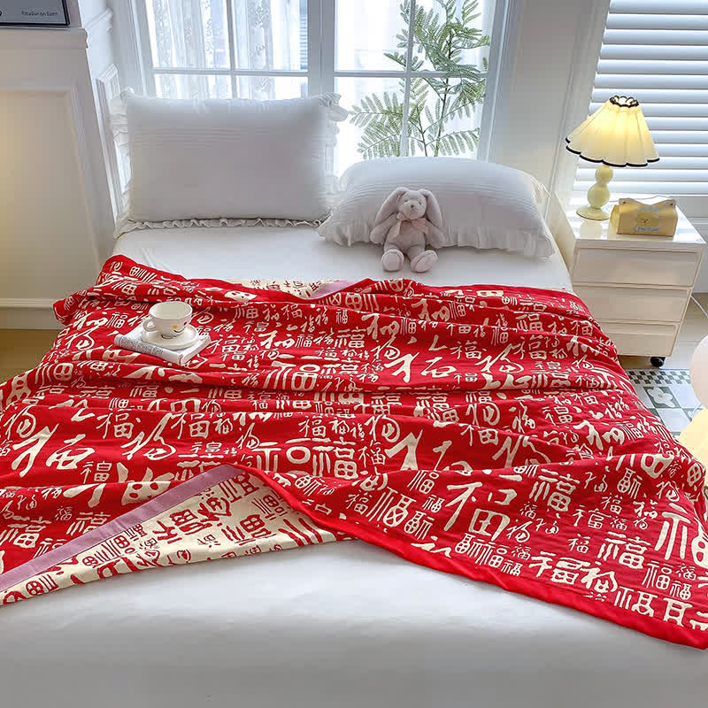 Couette de mariage festive en gaze de coton