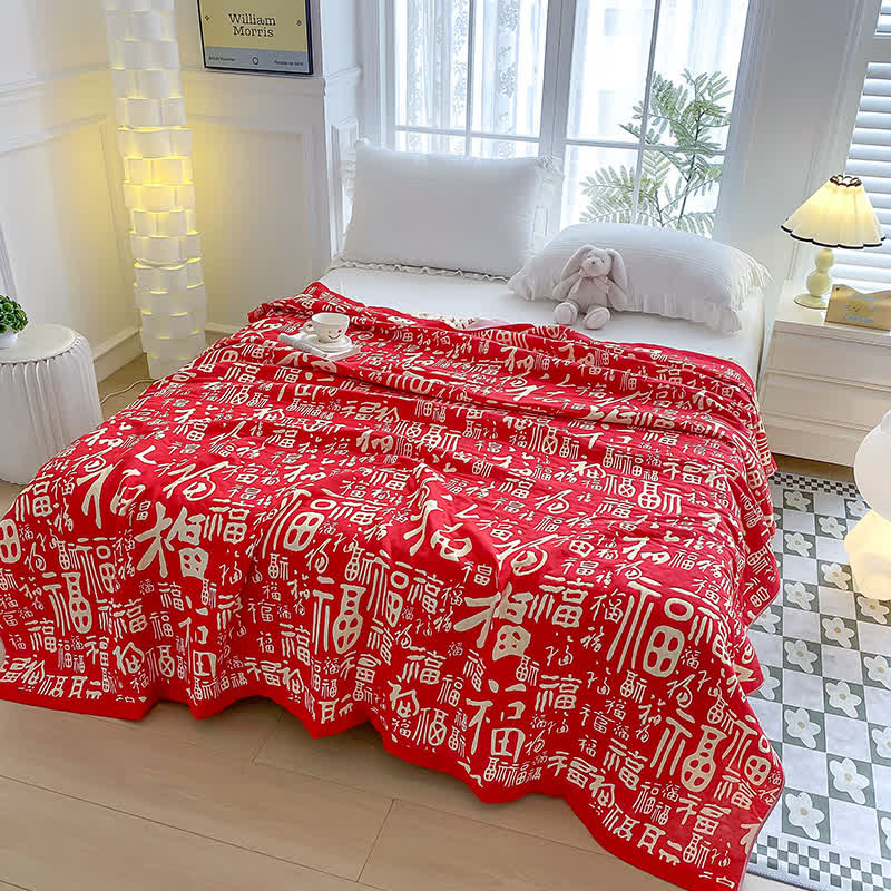 Couette de mariage festive en gaze de coton