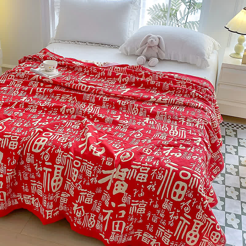 Couette de mariage festive en gaze de coton