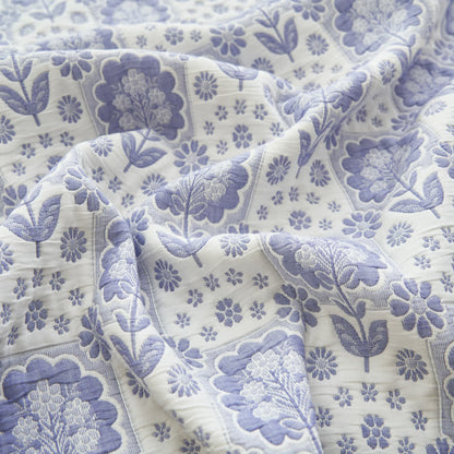 Couette en gaze de coton douce avec motif floral d'été