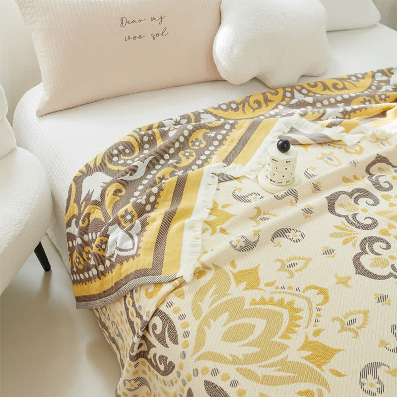 Couette légère en gaze de coton avec pompons