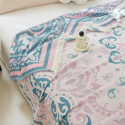 Couette légère en gaze de coton avec pompons