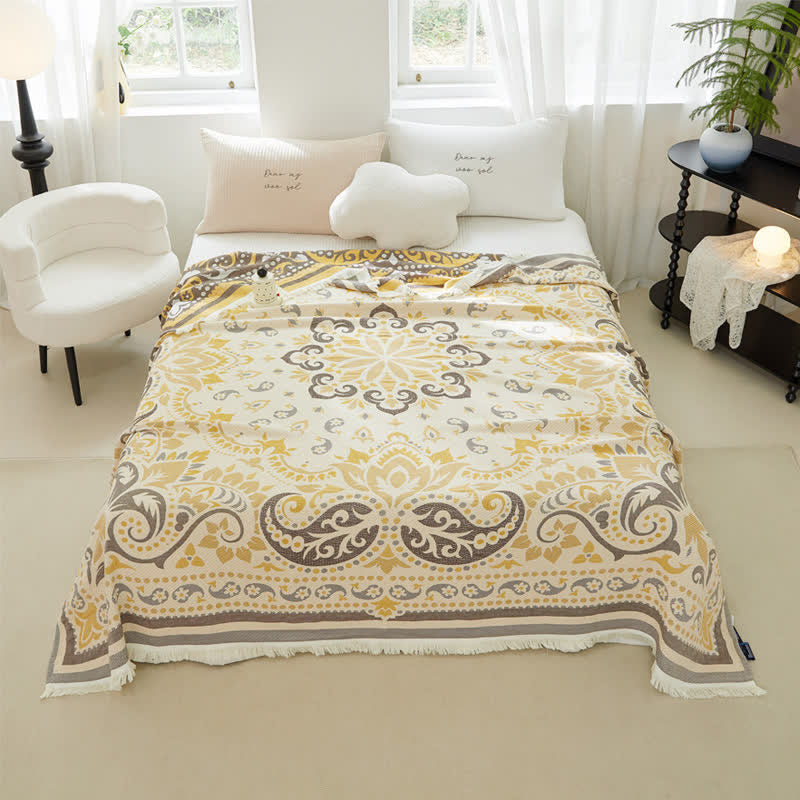 Couette légère en gaze de coton avec pompons